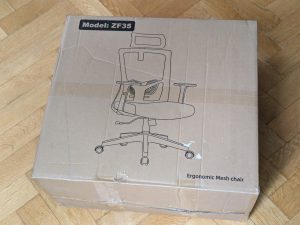 Verpackung des Daccormax DAZ ZF35 Bürostuhls von vorne