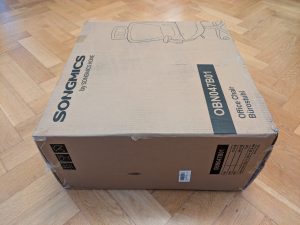 Verpackung des SONGMICS OBN047B01 Bürostuhls von links