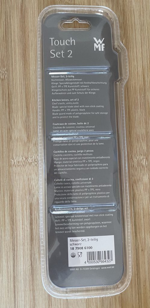 WMF Touch Küchenmesser-Set in der Verpackung von hinten
