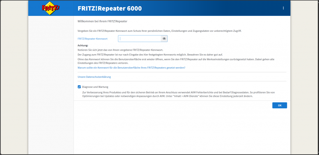Webinterface des AVM FRITZ!Repeater 6000 WLAN-Repeaters (2)