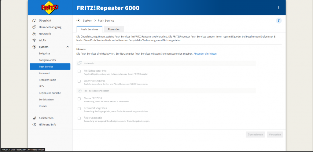 Webinterface des AVM FRITZ!Repeater 6000 WLAN-Repeaters (4)
