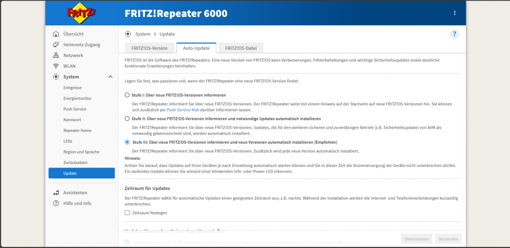 Webinterface des AVM FRITZ!Repeater 6000 WLAN-Repeaters (5)