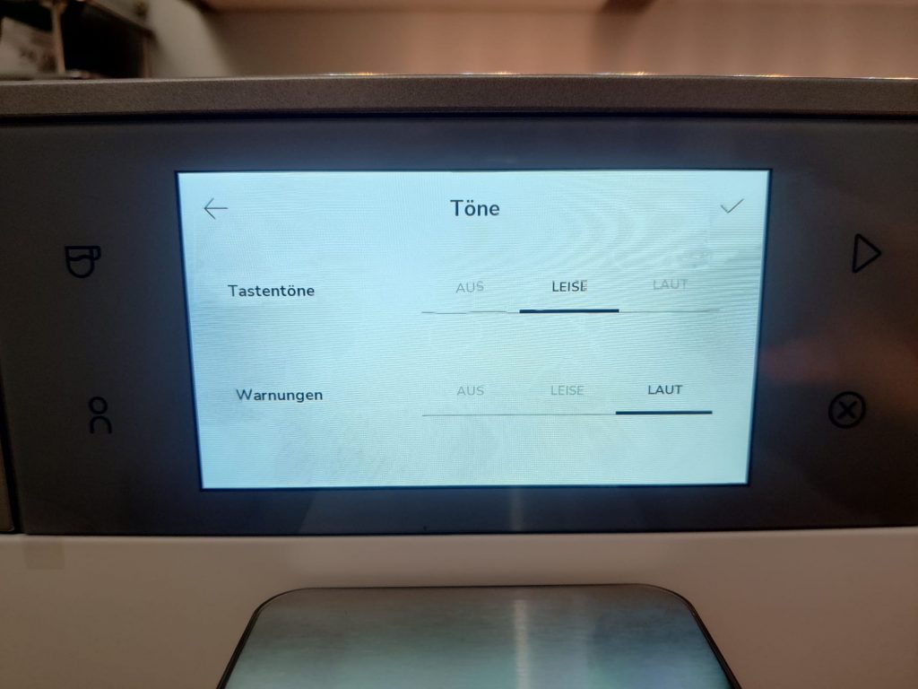 KitchenAid KF8 Kaffeevollautomat Menüübersicht 2
