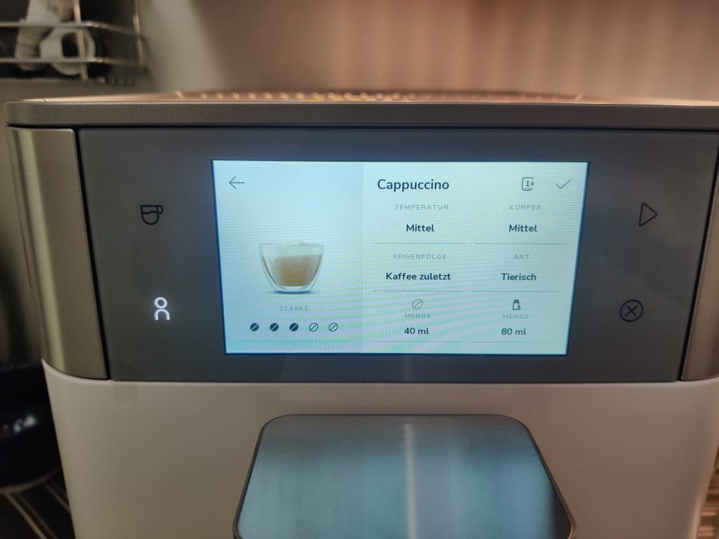 KitchenAid KF8 Kaffeevollautomat Kaffeeeinstellungen