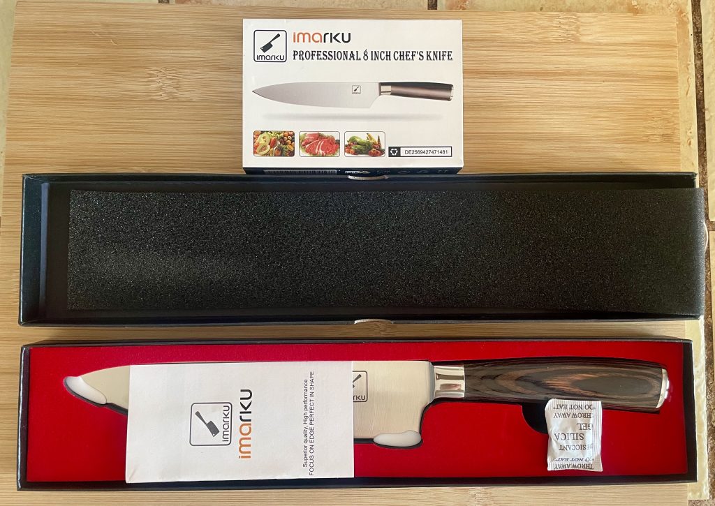 imarku Küchenmesser Blick in die geöffnete Verpackung