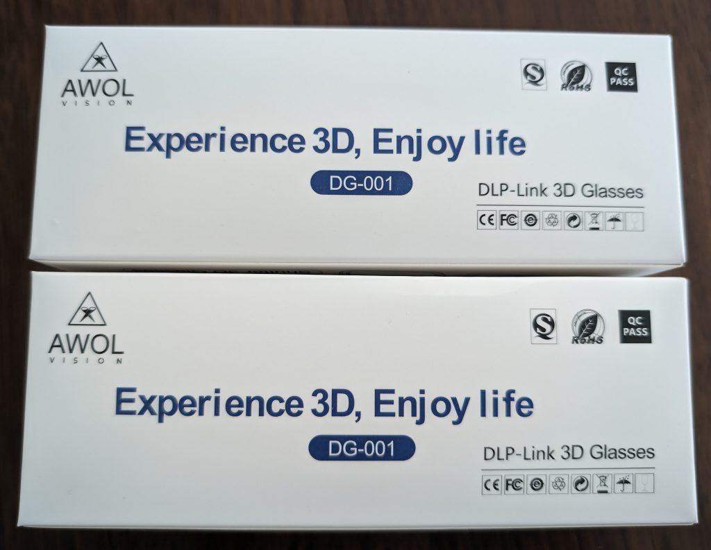 AWOL Vision LTV-3500 Pro Beamer 3D Brillen Verpackung