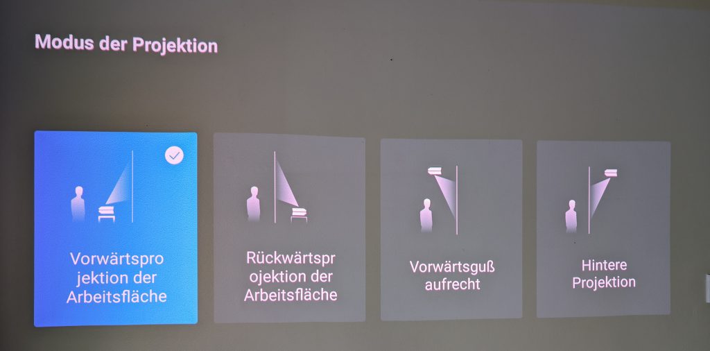 AWOL Vision LTV-3500 Pro Beamer Menü Übersetzungsfehler