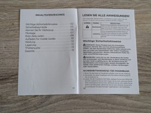 Akku-Anleitung des LiTHELi U20DD00-0U120 Akku-Bohrschraubers entpackt