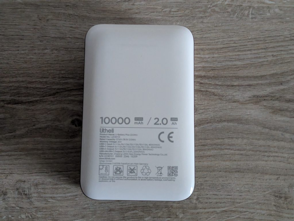 Akku des LiTHELi U20DD00-0U120 Akku-Bohrschraubers von unten