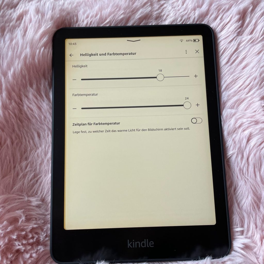 Amazon Kindle Paperwhite eBook-Reader Farbtemperatur