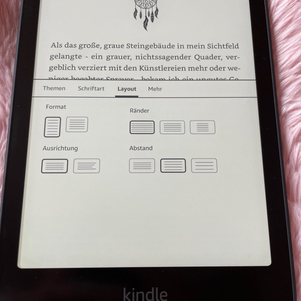 Amazon Kindle Paperwhite eBook-Reader Layout