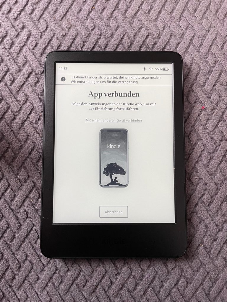 Amazon Kindle eBook-Reader Verbindung mit der App