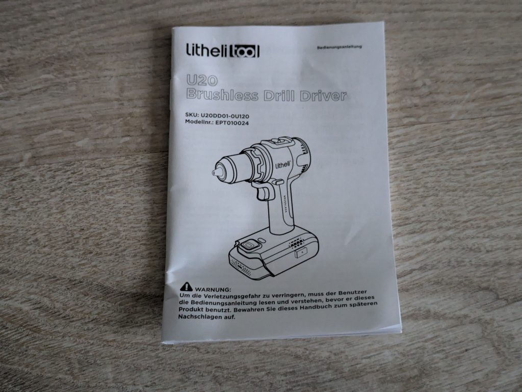 Anleitung des LiTHELi U20DD00-0U120 Akku-Bohrschraubers
