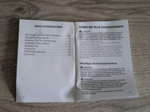 Anleitung des LiTHELi U20DD00-0U120 Akku-Bohrschraubers geöffnet