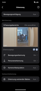 App, Erfassungsbereiche der Tapo C200 Überwachungskamera