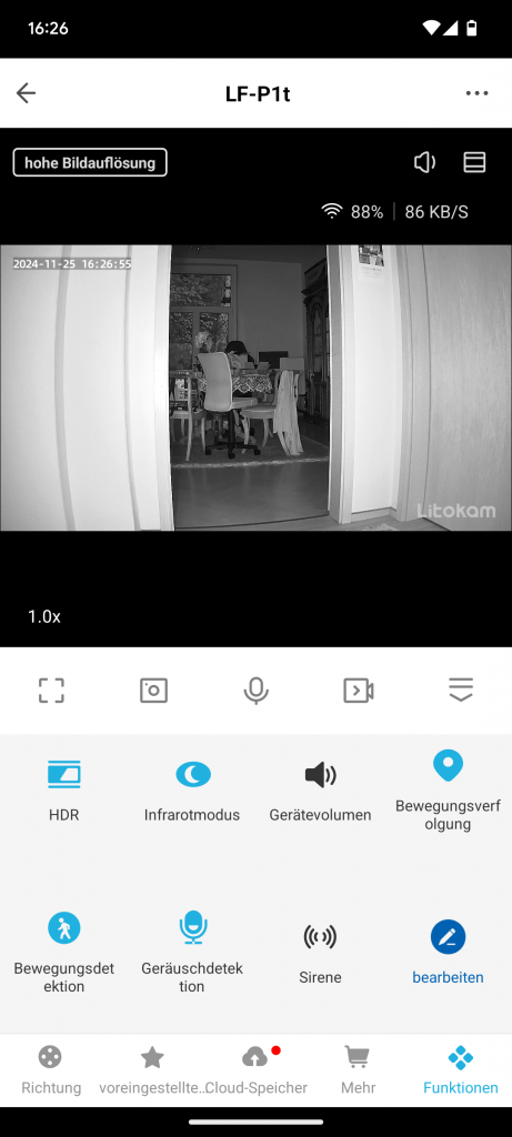 App, Nachtsicht der Litokam LF P1t Überwachungskamera (2)