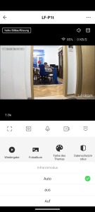 App, Nachtsichtmoduseinstellungen der Litokam LF P1t Überwachungskamera