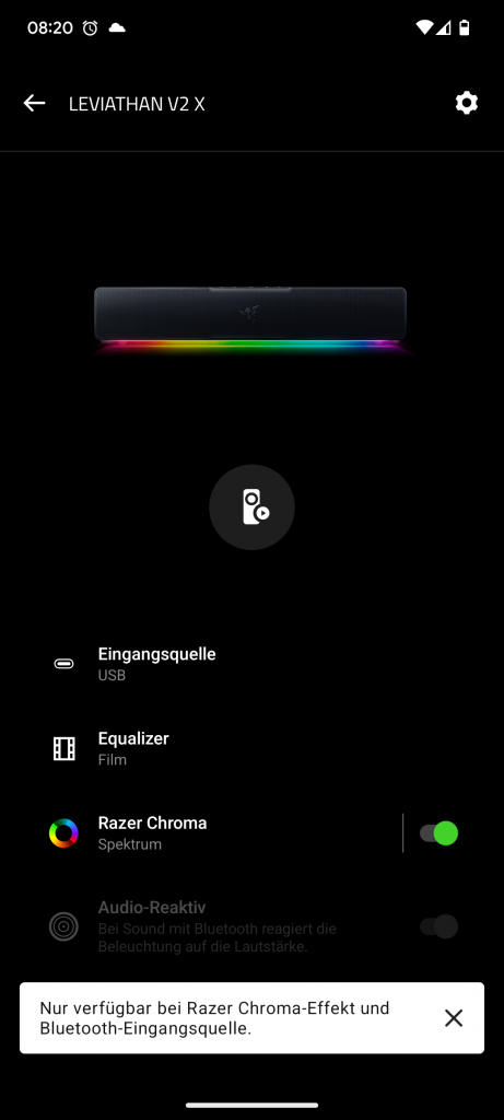 App der Razer Leviathan V2 X PC-Lautsprecher(11)