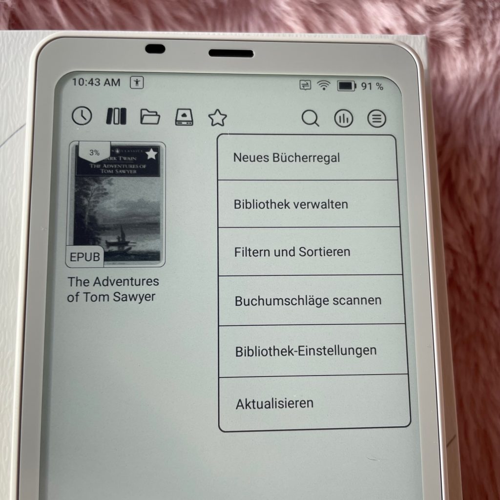 BOOX Palma 2 eBook-Reader Bücherregal