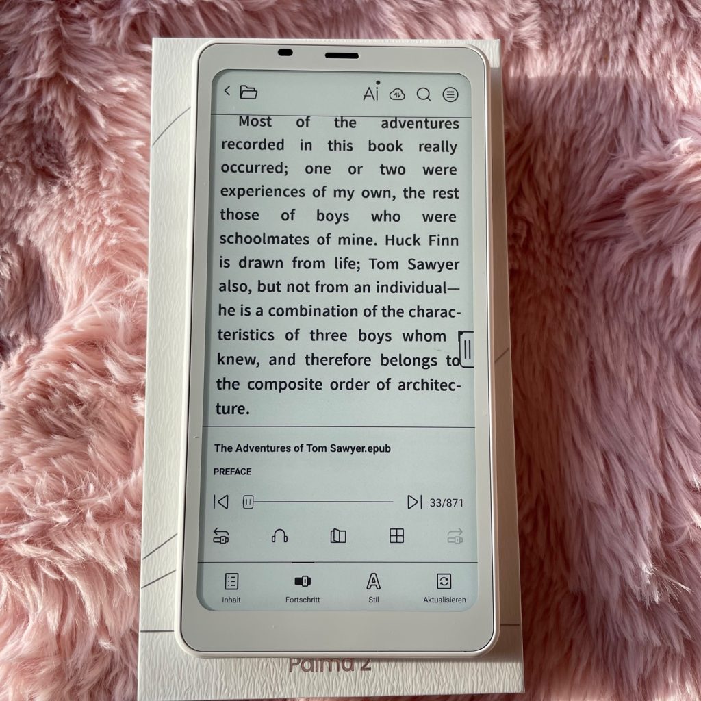 BOOX Palma 2 eBook-Reader Texteinstellung