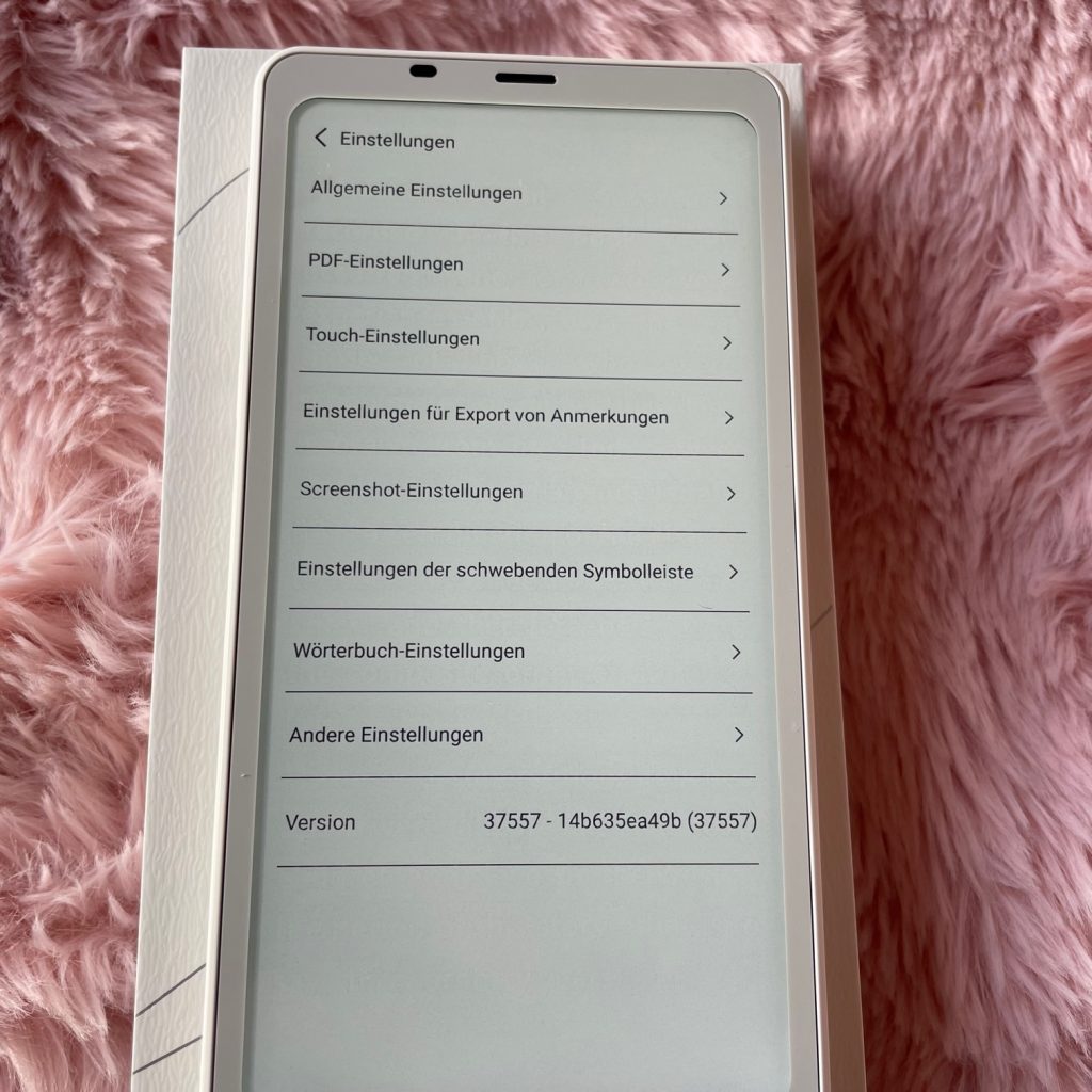 BOOX Palma 2 eBook-Reader allgemeine Einstellungen