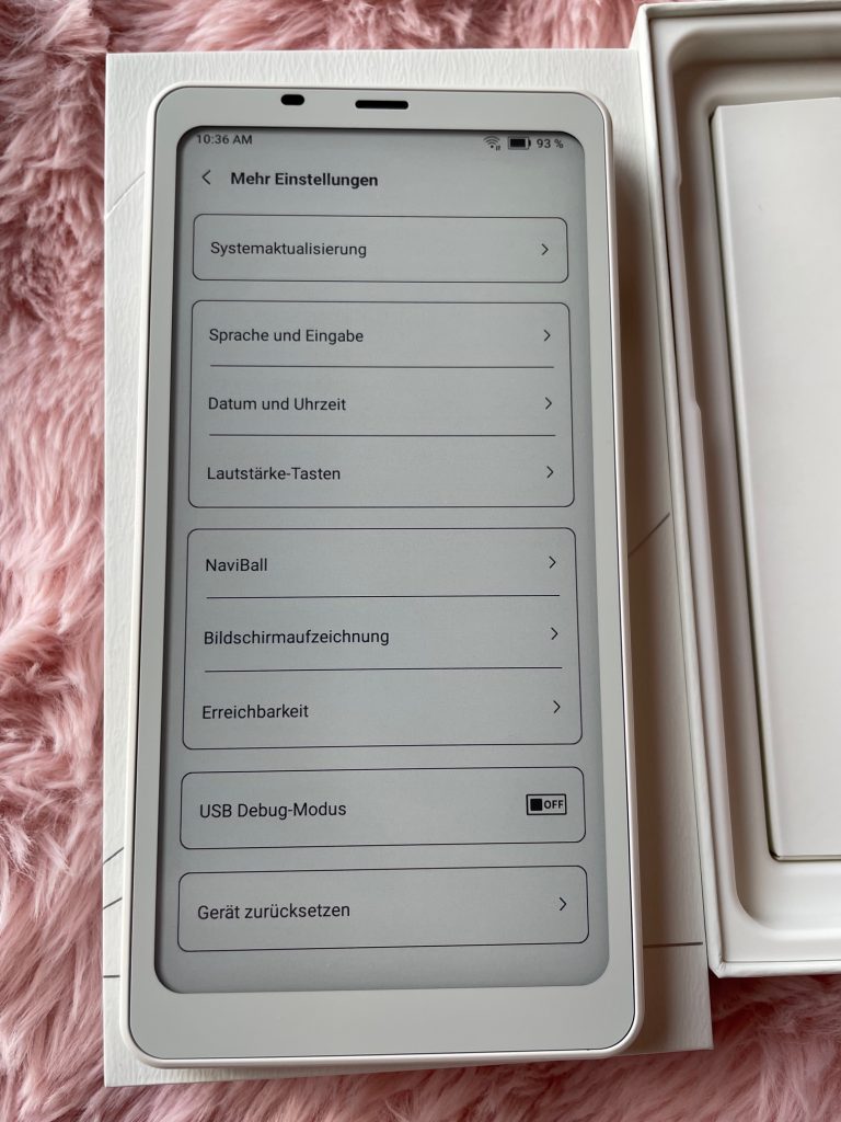BOOX Palma 2 eBook-Reader weitere Einstellungen