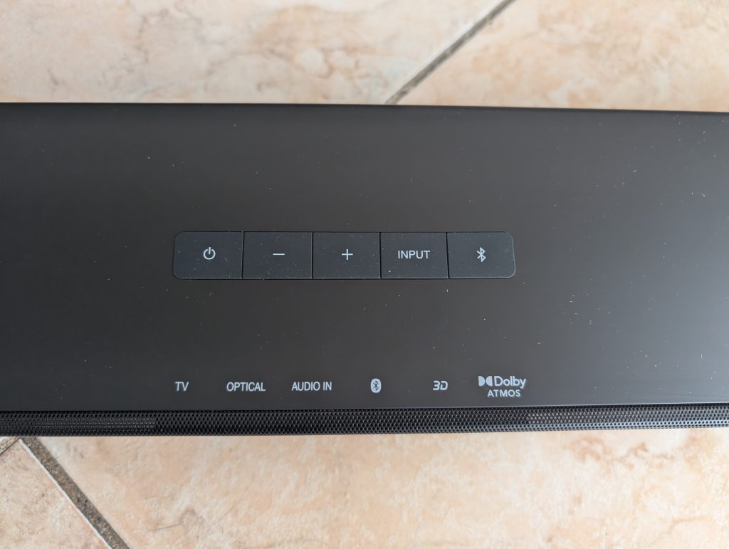Bedienfeld der SHARP HT SB700 Soundbar