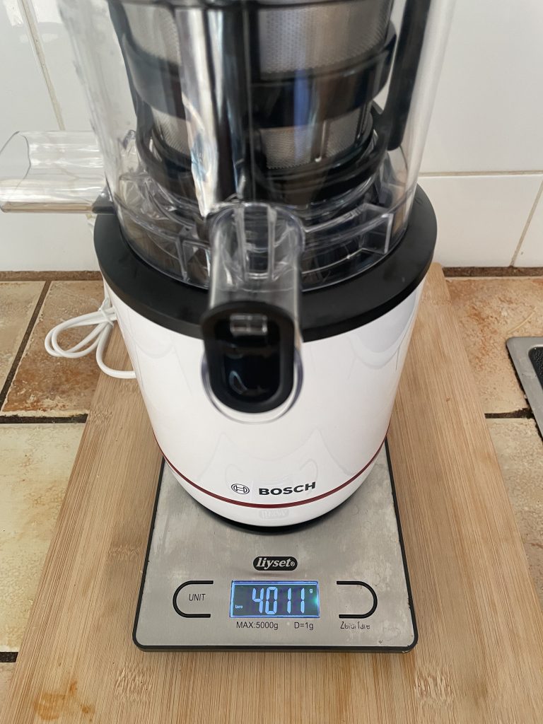 Bosch VitaExtract MESM500W Slow-Juicer Gewicht im zusammengebauten Zustand