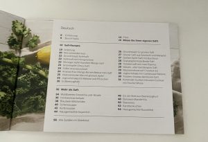 Bosch VitaExtract MESM500W Slow-Juicer Rezeptbuch von innen