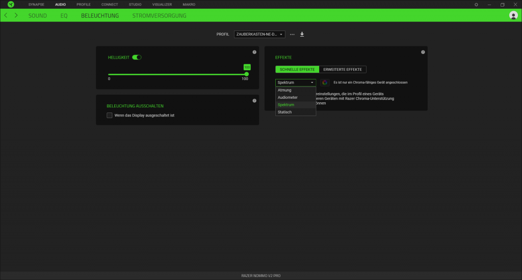 Einstellungen der Razer NOMMO V2 Pro PC-Lautsprecher (8)