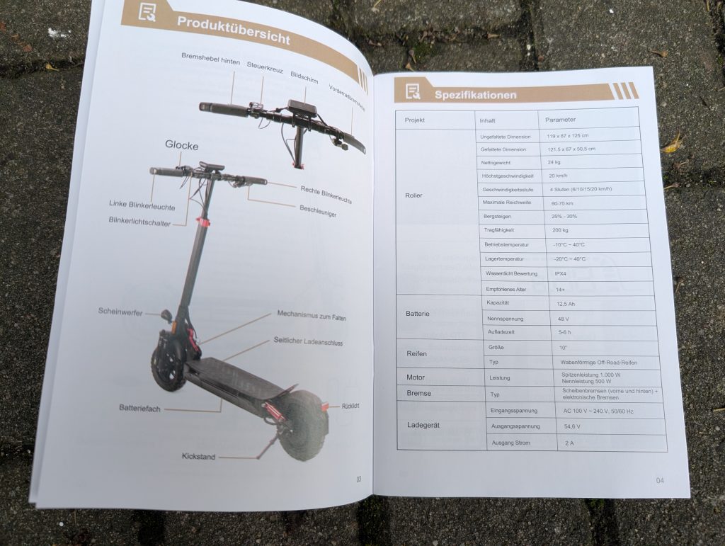 Handbuch des Isinwheel T4 Elektro-Scooters (2)