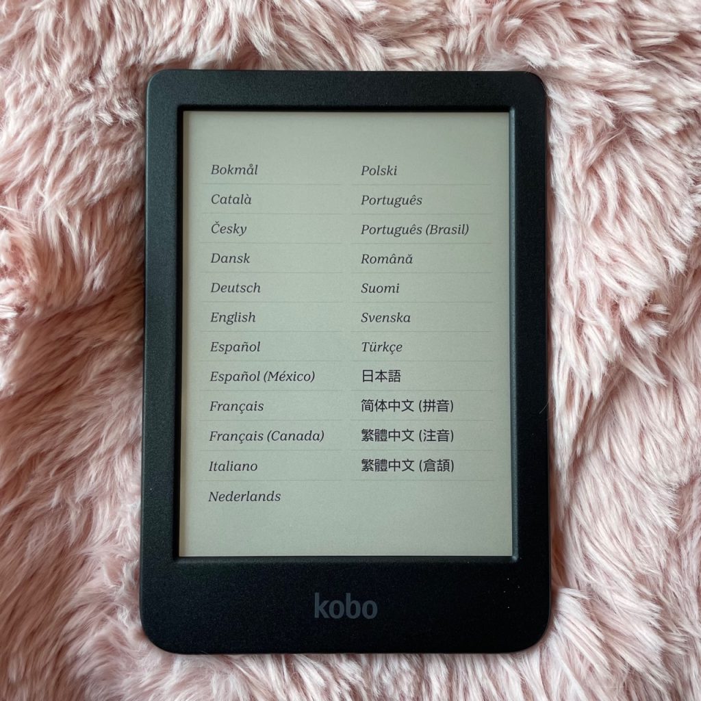 Kobo Clara Colour eBook-Reader Sprachen