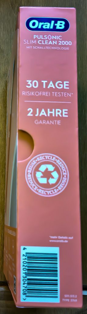 Oral-B Pulsonic Slim Clean 2000 Schallzahnbürste Seitenansicht