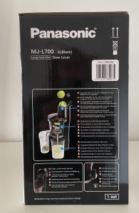 Panasonic MJ-L700KXE Slow-Juicerr im Karton von der Seite