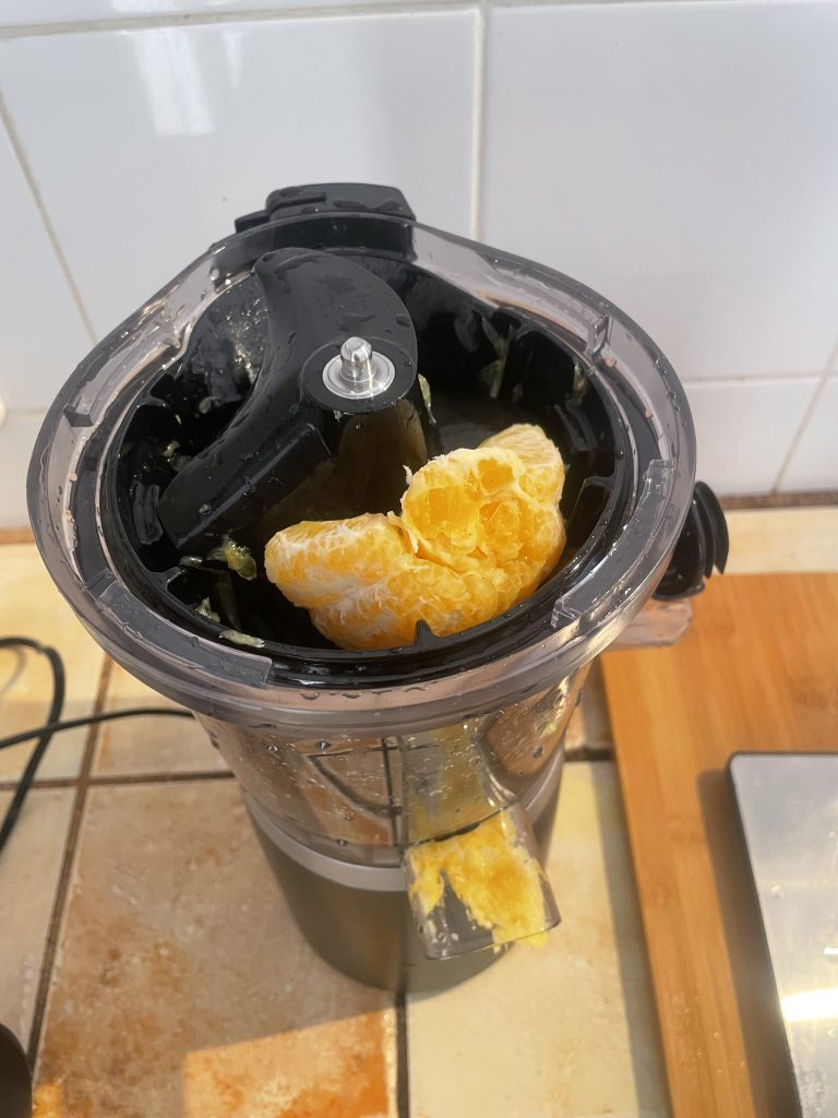 Panasonic MJ-L700KXE Slow-Juicer nicht erfasste Orange in der Pressschnecke