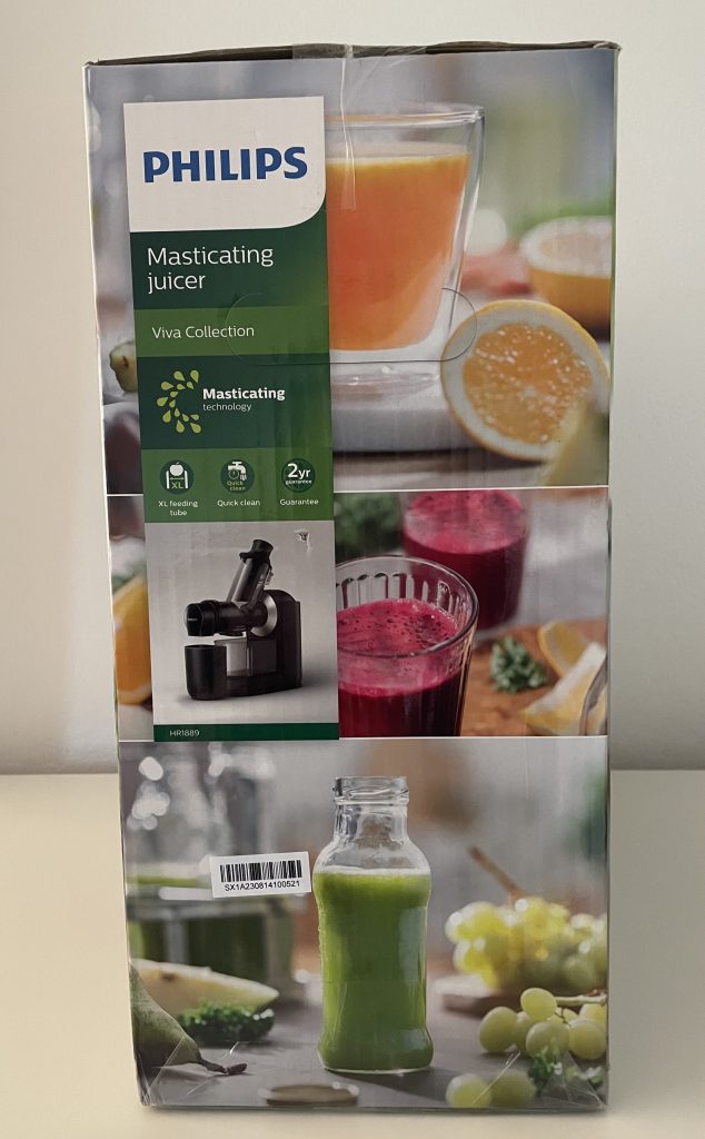 Philips Domestic Appliances HR1889:70 Slow-Juicer im Karton von der Seite