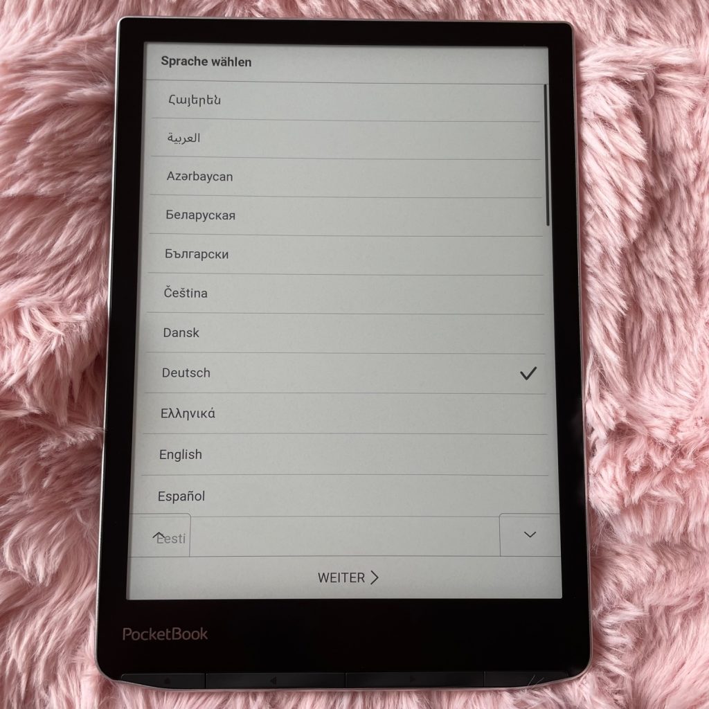 PocketBook InkPad 4 Sprachen