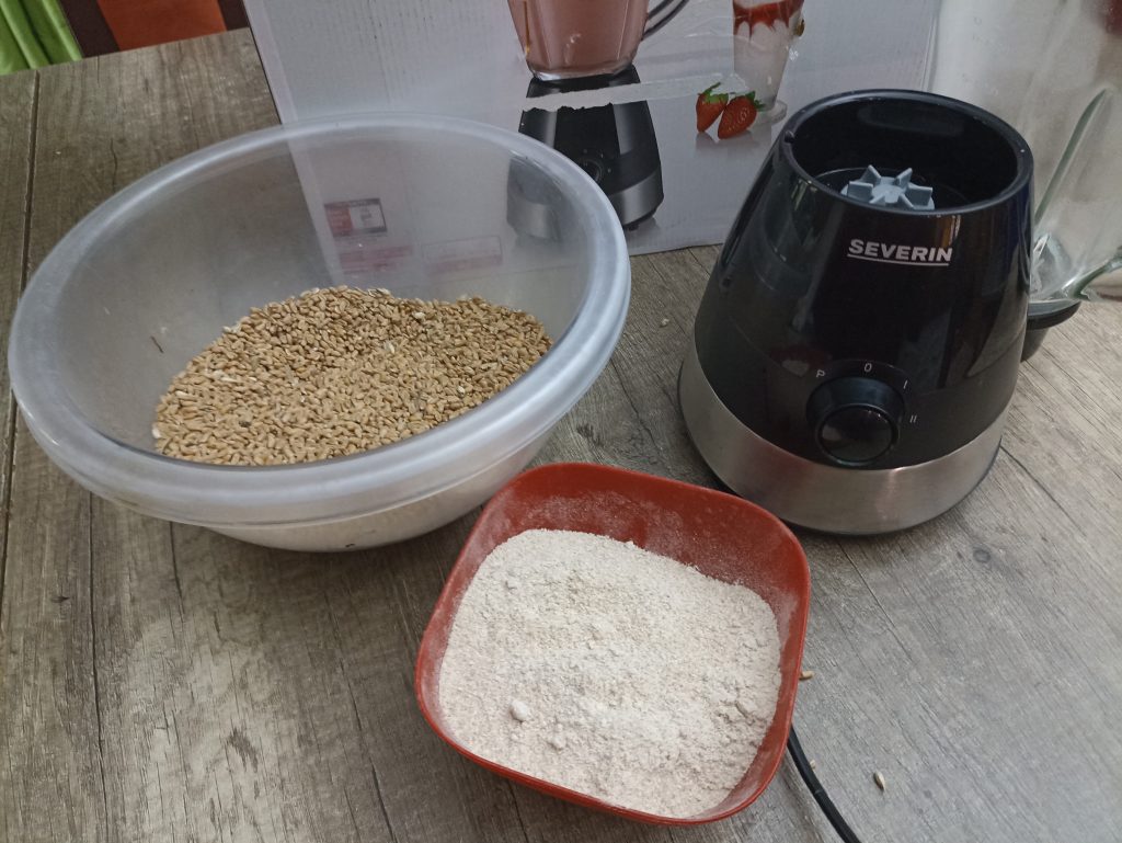 Severin SM 3718 Standmixer, Getreide vorher und nachher