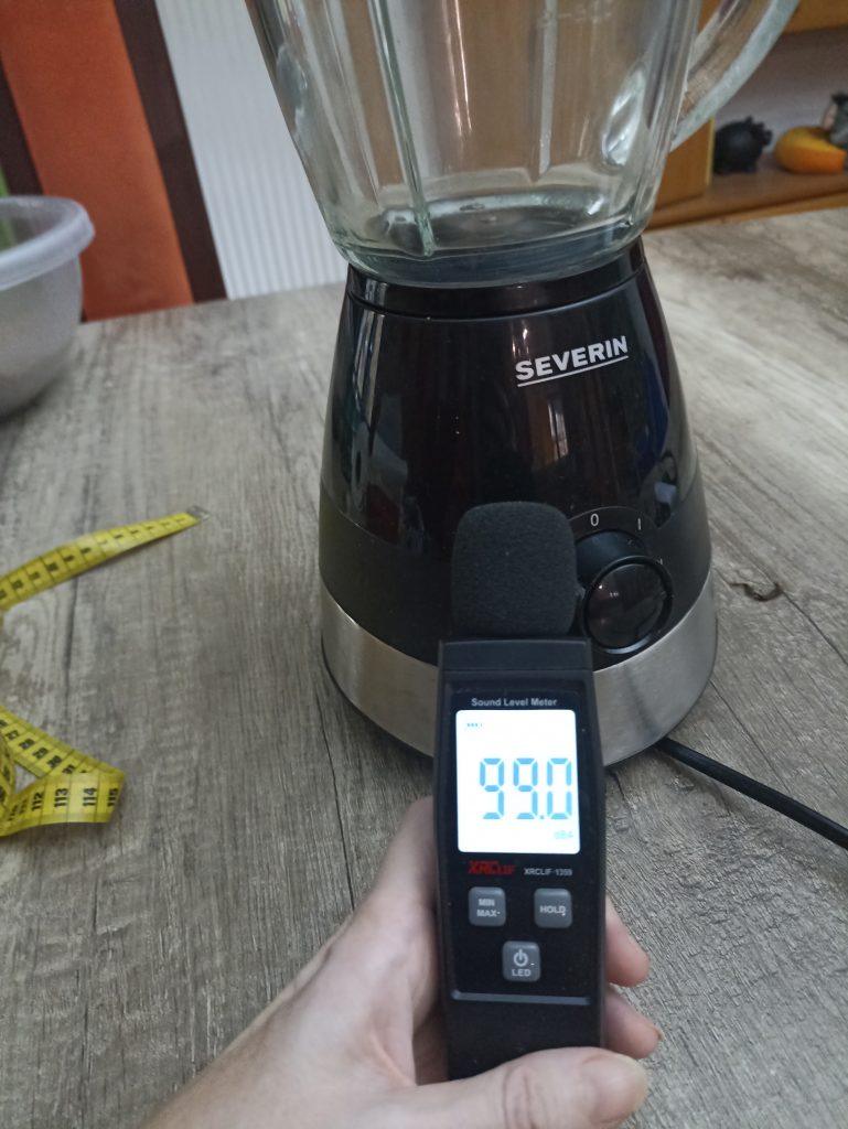 Severin SM 3718 Standmixer, Messen der Lautstärke in Dezibel