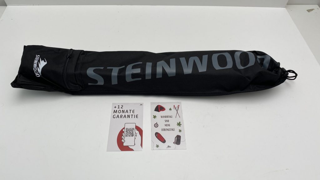 Steinwood Premium Carbon Wanderstöcke Verpackungsinhalt