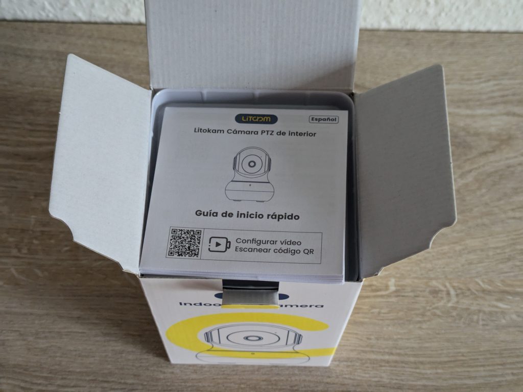 Verpackung der Litokam LF P1t Überwachungskamera geöffnet