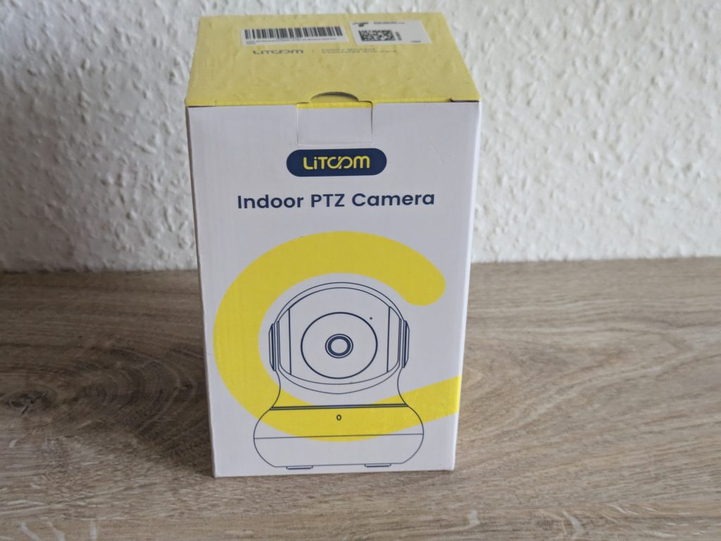 Verpackung der Litokam LF P1t Überwachungskamera von rechts