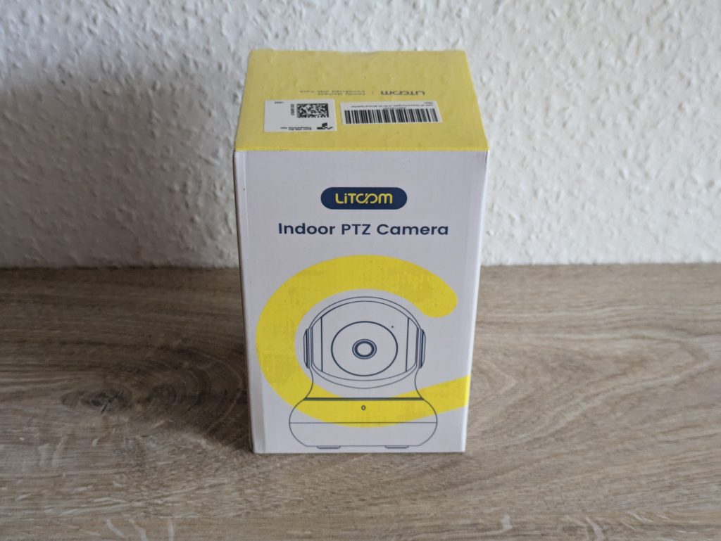 Verpackung der Litokam LF P1t Überwachungskamera von vorne