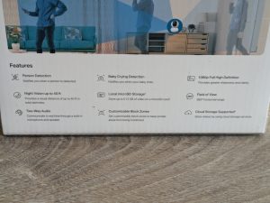Verpackung der Tapo C200 Überwachungskamera von hinten in der Nahansicht