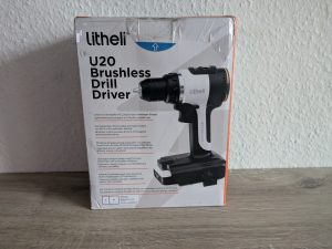 Verpackung des LiTHELi U20DD00-0U120 Akku-Bohrschraubers von hinten