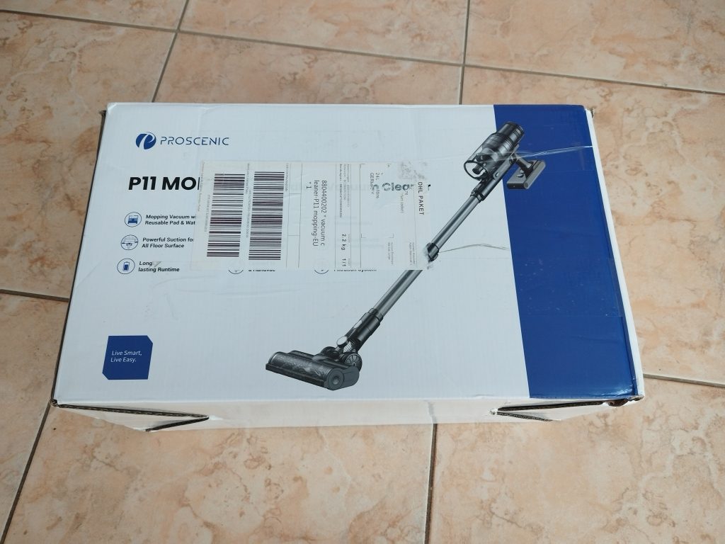 Verpackung-des-Proscenic-P11-Saugwischers-von-vorne