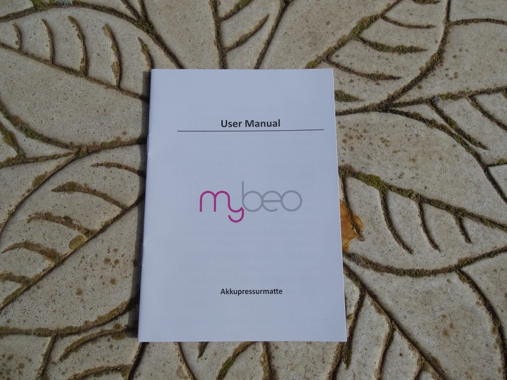 mybeo Akupressurmatte Bedienungsanleitung