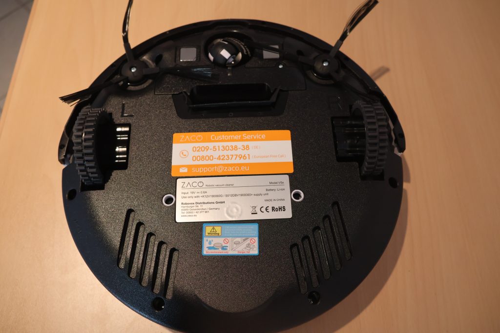 aco V5x Staubsauger-Roboter Unterseite