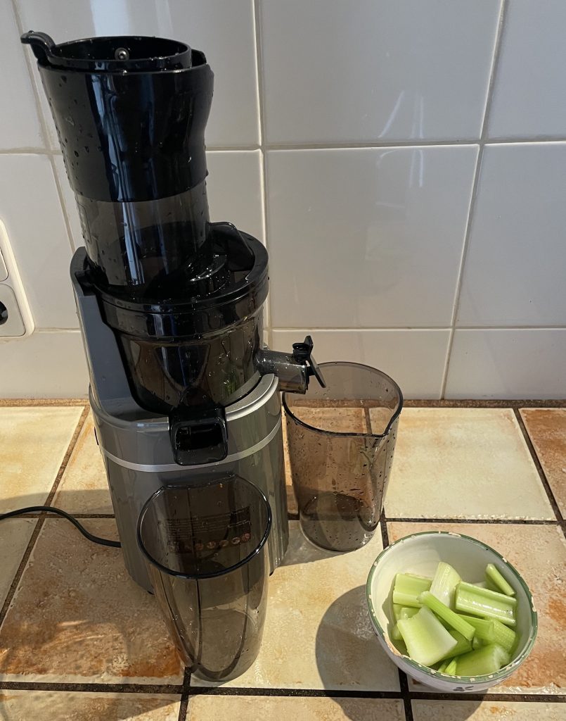 AOBOSI ‎SJ-022 Slow-Juicer Vorbereitung Stangensellerie