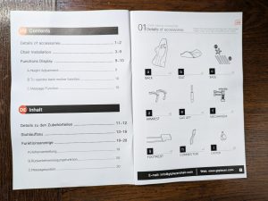 Anleitung des GTPLAYER GT800A Gaming-Stuhls